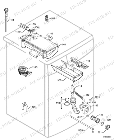 Взрыв-схема стиральной машины Zoppas P610 - Схема узла Hydraulic System 272