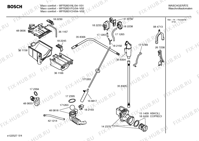 Схема №2 WFR2831FG Maxx comfort WFR2831 с изображением Инструкция по установке и эксплуатации для стиральной машины Bosch 00586452