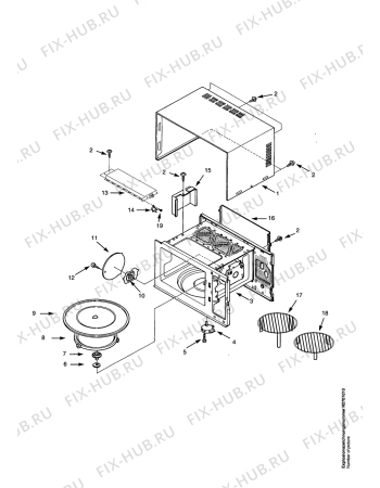 Взрыв-схема микроволновой печи Electrolux EMM2378W - Схема узла Housing 001