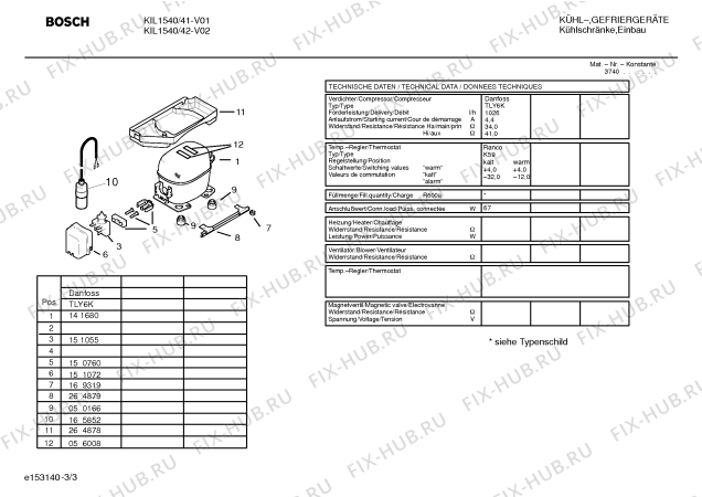 Взрыв-схема холодильника Bosch KIL1540 - Схема узла 03