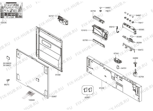 Схема №1 GV64325XV (374894, PMS60I) с изображением Запчасть для посудомойки Gorenje 586745