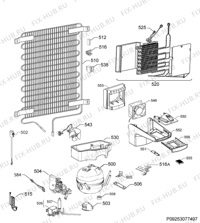 Взрыв-схема холодильника Novamatic EKI6014.1NF - Схема узла Cooling system 017