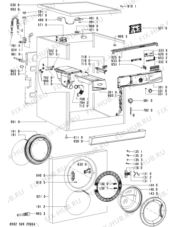 Схема №2 AWO/D 4741 с изображением Обшивка для стиральной машины Whirlpool 481245310416