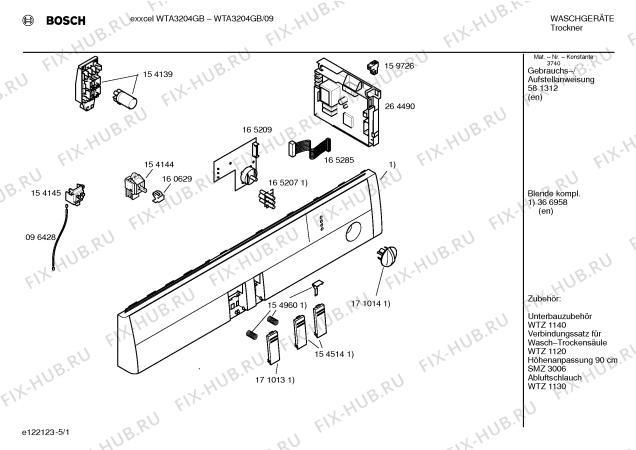 Схема №4 WTA3204GB exxcel с изображением Инструкция по установке и эксплуатации для электросушки Bosch 00581312