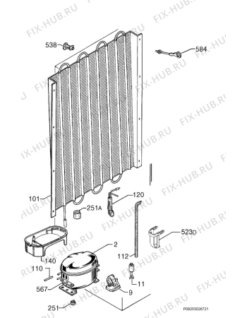 Взрыв-схема холодильника Zanker 670_545 - Схема узла Cooling system 017