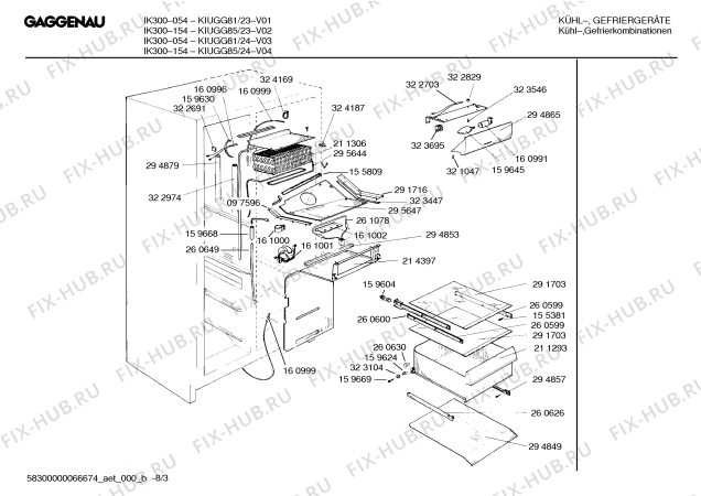 Схема №3 KIUGG85 IK300-154 с изображением Электрод для холодильной камеры Bosch 00170520
