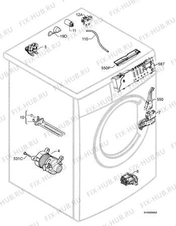 Взрыв-схема стиральной машины John Lewis JLWM1203 - Схема узла Electrical equipment 268