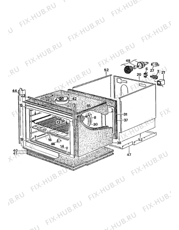 Взрыв-схема плиты (духовки) Electrolux CO1385B1 - Схема узла Internal panels