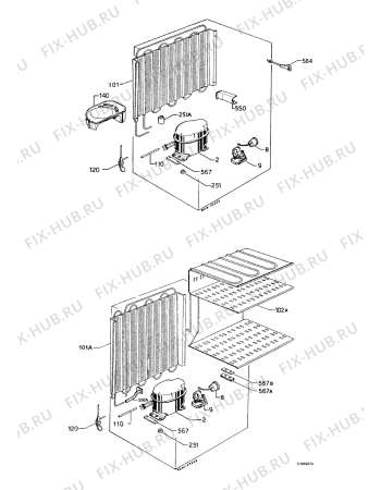 Взрыв-схема холодильника Zanussi ZFC16/12 - Схема узла Functional parts