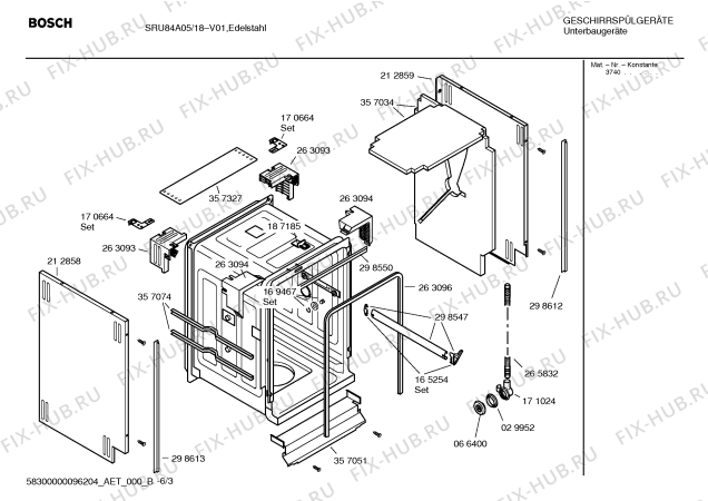 Схема №2 SRU84A05 Exclusiv с изображением Вкладыш в панель для посудомоечной машины Bosch 00435653