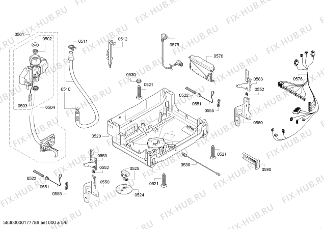 Взрыв-схема посудомоечной машины Siemens SN59E500NL - Схема узла 05
