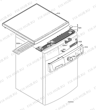 Взрыв-схема стиральной машины Rex Electrolux RWF12085W - Схема узла Command panel 037