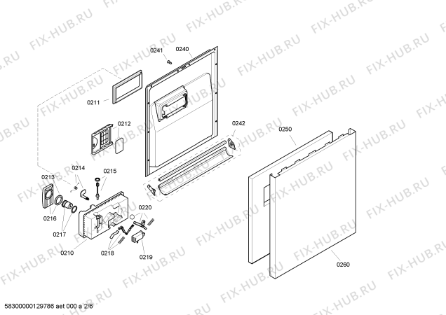 Взрыв-схема посудомоечной машины Bosch SGU55M75SK - Схема узла 02