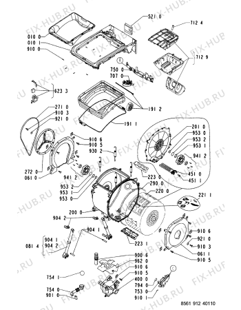 Схема №2 AWT 9123/1 с изображением Обшивка для стиралки Whirlpool 481245212057