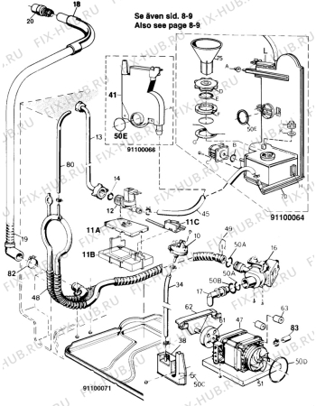 Взрыв-схема посудомоечной машины Husqvarna Electrolux QD81I - Схема узла W20 Pump, Water softener