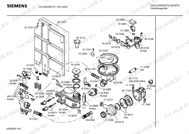 Взрыв-схема посудомоечной машины Siemens SL35263SK - Схема узла 04