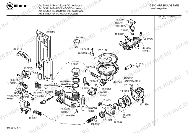 Схема №3 S4443B2 Art.SI540Ae с изображением Инструкция по эксплуатации для посудомоечной машины Bosch 00588473