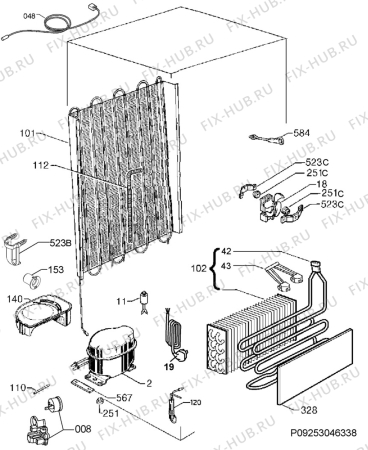 Взрыв-схема холодильника Juno Electrolux ENN28600 - Схема узла Cooling system 017