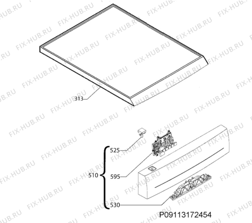 Взрыв-схема посудомоечной машины Rex Electrolux RSF4700ROX - Схема узла Command panel 037