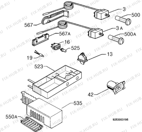 Взрыв-схема холодильника Juno JKG8400E - Схема узла Diffusor