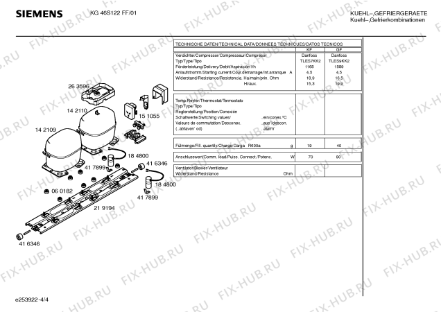 Взрыв-схема холодильника Siemens KG46S122FF - Схема узла 04