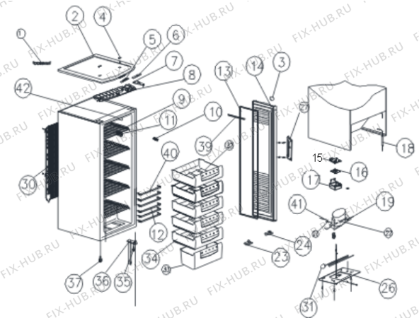 Схема №1 F4152CW (498919, ZOS19263) с изображением Крышка для холодильника Gorenje 471192
