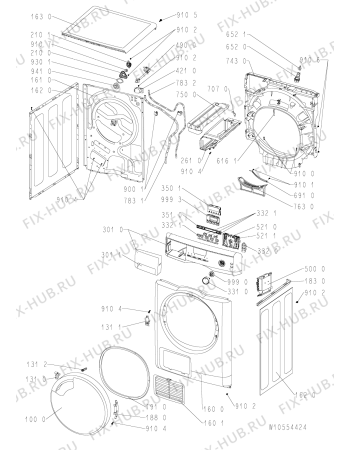 Схема №2 TRKA 580 с изображением Обшивка для стиральной машины Whirlpool 481010450138