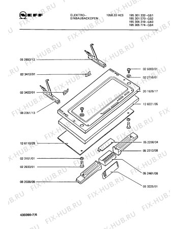 Взрыв-схема плиты (духовки) Neff 195305319 1058.33HCS - Схема узла 06