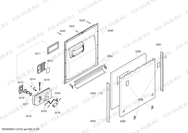 Схема №4 SGV55M73EU с изображением Набор кнопок для посудомойки Bosch 00601853