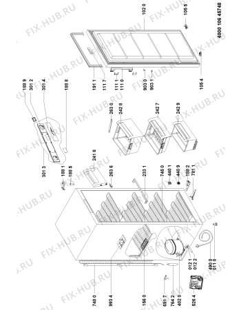 Схема №1 WVE1641 W с изображением Дверца для холодильника Whirlpool 481010595353