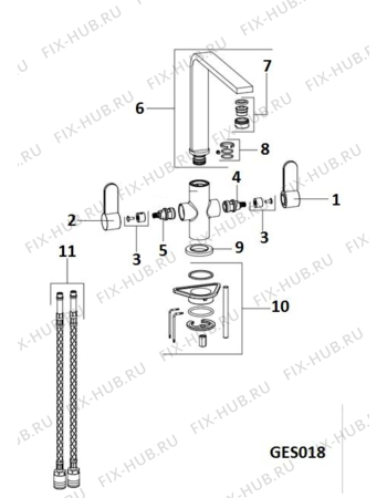 Схема №1 MX1BH (F077668) с изображением Всякое для смесителя Indesit C00292008