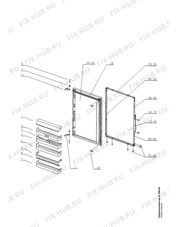 Взрыв-схема холодильника Electrolux EK158.4LSB - Схема узла Refrigerator door