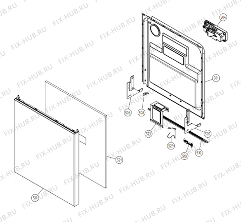 Взрыв-схема посудомоечной машины Gorenje D610 SF   -White Bi (900001040, DW20.1) - Схема узла 05