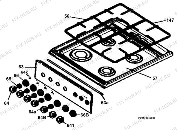 Взрыв-схема плиты (духовки) Electrolux EKK511507X - Схема узла Section 4