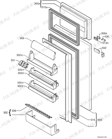 Взрыв-схема холодильника Rex Electrolux FI220/2TA - Схема узла Door 003