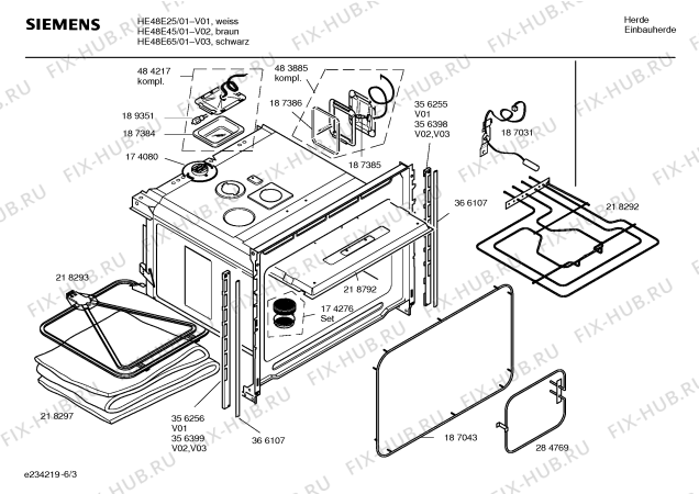 Схема №2 HE48E25 с изображением Инструкция по эксплуатации для плиты (духовки) Siemens 00581775