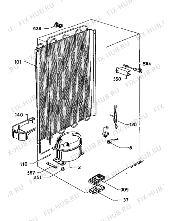 Взрыв-схема холодильника Zanussi Z6243 - Схема узла Cooling system 017