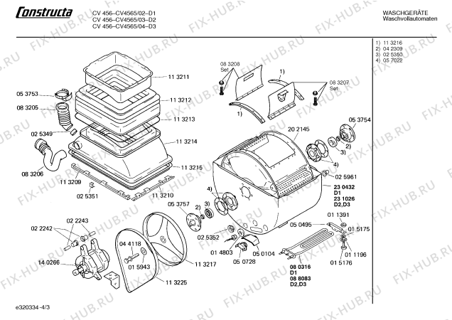 Схема №3 CV45650011 CV456 с изображением Таблица программ для стиралки Bosch 00085562