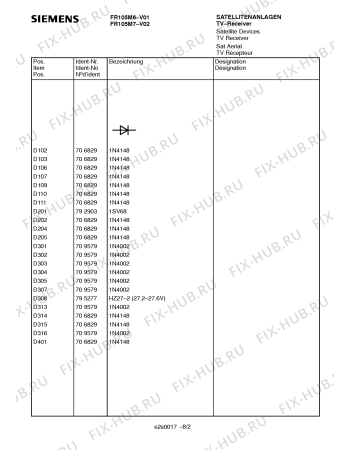 Схема №4 FR105M6 с изображением Инструкция по эксплуатации для телевизора Siemens 00531110