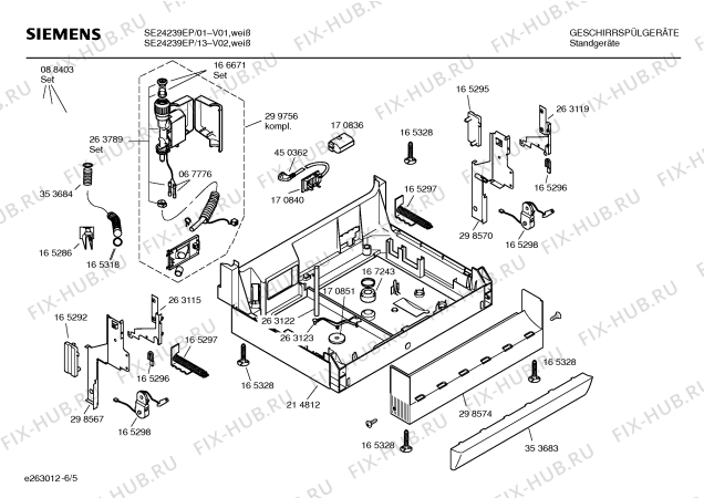 Взрыв-схема посудомоечной машины Siemens SE24239EP - Схема узла 05