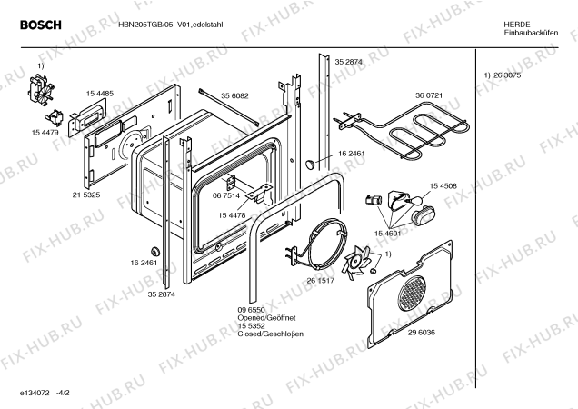 Схема №2 HBN206UGB с изображением Инструкция по эксплуатации для плиты (духовки) Bosch 00520881