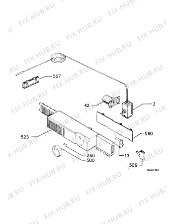 Взрыв-схема холодильника Zanussi ZFC165S - Схема узла Thermostat