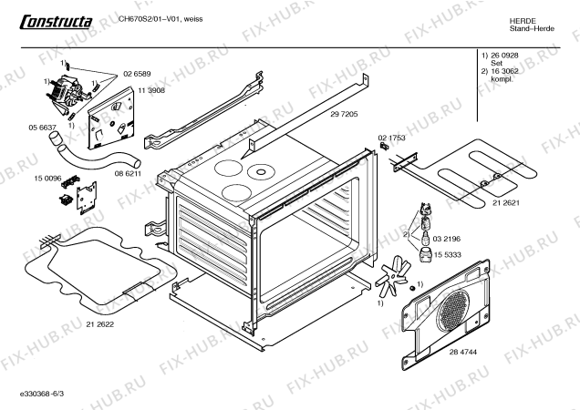 Схема №1 CH670S2 LOGO 670 с изображением Инструкция по эксплуатации для плиты (духовки) Bosch 00522545