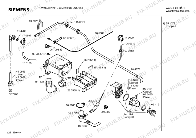 Схема №3 WM20950IG SIWAMAT 2095 с изображением Кабель для стиральной машины Siemens 00353520