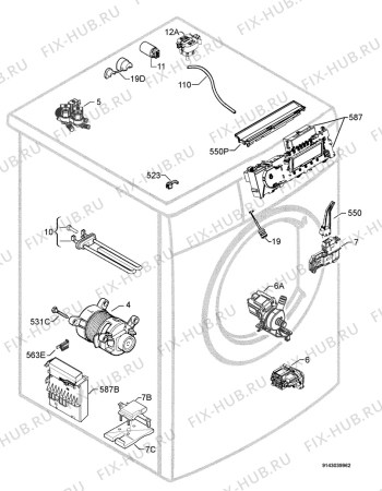 Взрыв-схема стиральной машины Husqvarna Electrolux QW16905 - Схема узла Electrical equipment 268