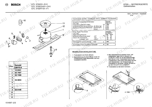 Взрыв-схема холодильника Bosch GTL3702FF - Схема узла 02