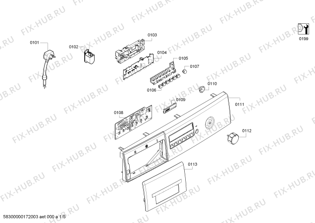 Схема №3 WAB2026SZA Classixx с изображением Панель управления для стиралки Bosch 00792073