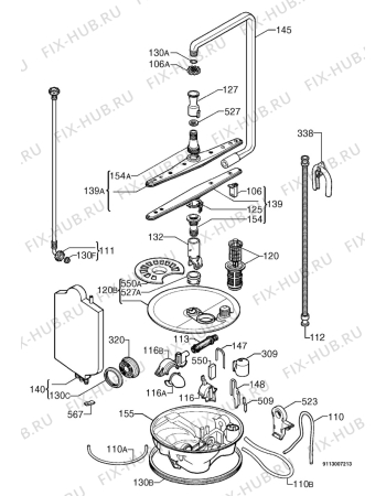 Взрыв-схема посудомоечной машины Tricity Bendix DH088W - Схема узла Hydraulic System 272