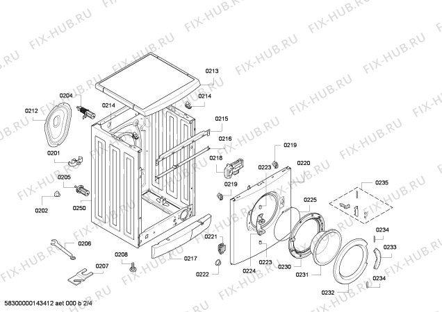 Взрыв-схема стиральной машины Bosch WAE28163 Bosch Maxx 6 VarioPerfect - Схема узла 02