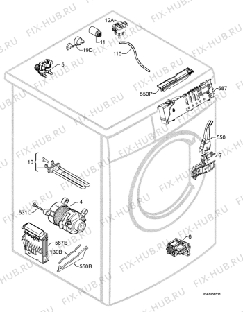 Взрыв-схема стиральной машины Electrolux EWF167580W - Схема узла Electrical equipment 268